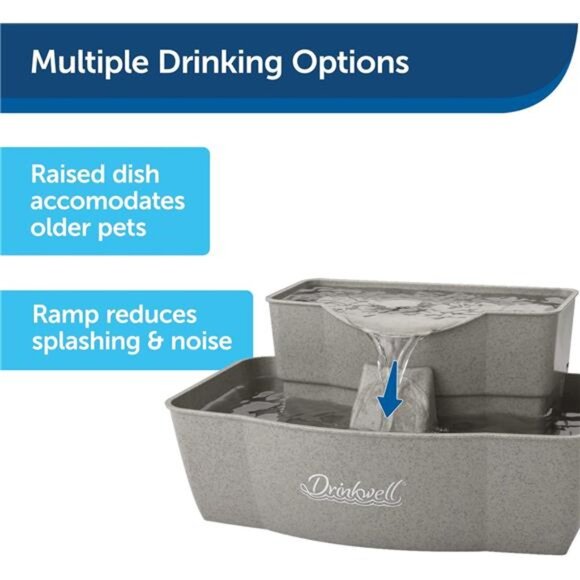 Multi-Tier Fountain – Large Waterer Great for Cats and Dogs – 2 Heights to Drink - Picture 2 of 6